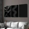 3pcs Modern Black Abstract paintings Wall Art Set Canvas Framed 50x70cm - High Quality Print 100% Australian Made Wall Canvas Ready to Hang - Image 3