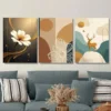 3pcs Contemporary Abstract Floral Minimalist Wall Art Set Canvas Framed 50x70cm - High Quality Print 100% Australian Made Wall Canvas Ready to Hang - Image 2