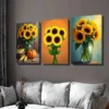 3pcs Sunflower Pumpkins, Modern & Classic Wall Art Set Canvas Framed 40x60cm - High Quality Print 100% Australian Made Wall Canvas Ready to Hang - Image 2