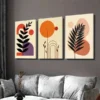 3pcs Modern Abstract Boho Style Botanical Wall Art Set Canvas Framed 50x70cm - High Quality Print 100% Australian Made Wall Canvas Ready to Hang - Image 3