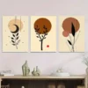 3pcs Minimalist Botanical Abstract Modern Wall Art Set Canvas Framed 50x70cm - High Quality Print 100% Australian Made Wall Canvas Ready to Hang - Image 2
