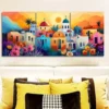 3pcs Greek island style town Wall Art Set Canvas Framed 50x70cm - High Quality Print 100% Australian Made Wall Canvas Ready to Hang - Image 2