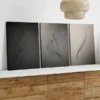 3pcs Art tryptic trendy Abstract Gray Black Line Wall Art Set Canvas Framed 50x70cm - High Quality Print 100% Australian Made Wall Canvas Ready to Hang - Image 2