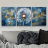 3pcs Abstract Blue And Golden Dandelion Decor Wall Art Set Canvas Framed 40x60cm - High Quality Print 100% Australian Made Wall Canvas Ready to Hang - Image 2