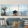 3pcs Serene Lake Scene Vertical Landscape Wall Art Set Canvas Framed 40x60cm - High Quality Print 100% Australian Made Wall Canvas Ready to Hang - Image 3