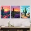 3pcs Vibrant Desert Sunset Landscape Colorful Wall Art Set Canvas Framed 40x60cm - High Quality Print 100% Australian Made Wall Canvas Ready to Hang