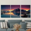 3pcs Scenic Mountain Sunset Landscape Modern Wall Art Set Canvas Framed 40x60cm - High Quality Print 100% Australian Made Wall Canvas Ready to Hang - Image 2