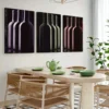 3pcs Alcohol Art Wine Bottles Painted Abstract Wall Art Set Canvas Framed 50x70cm - High Quality Print 100% Australian Made Wall Canvas Ready to Hang - Image 3