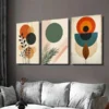 3pcs Geometric Shapes and Botanical Elements Wall Art Set Canvas Framed 50x70cm - High Quality Print 100% Australian Made Wall Canvas Ready to Hang - Image 3