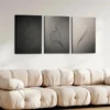3pcs Art tryptic trendy Abstract Gray Black Line Wall Art Set Canvas Framed 50x70cm - High Quality Print 100% Australian Made Wall Canvas Ready to Hang - Image 3