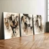 3pcs Horse Pair Abstract Elegant Charcoal Wall Art Set Canvas Framed 40x60cm - High Quality Print 100% Australian Made Wall Canvas Ready to Hang - Image 2