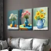 3pcs Beautiful Floral Vibrant Flowers & Fruits Wall Art Set Canvas Framed 50x70cm - High Quality Print 100% Australian Made Wall Canvas Ready to Hang - Image 2