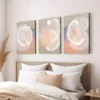 3pcs Modern Abstract Art Modern White Purple Wall Art Set Canvas Framed 50x70cm - High Quality Print 100% Australian Made Wall Canvas Ready to Hang - Image 3