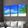 3pcs Palm Trees & Sandy Shoreline Beach Paradise Wall Art Set Canvas Framed 50x70cm - High Quality Print 100% Australian Made Wall Canvas Ready to Hang - Image 3