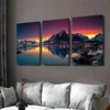 3pcs Scenic Mountain Sunset Landscape Modern Wall Art Set Canvas Framed 40x60cm - High Quality Print 100% Australian Made Wall Canvas Ready to Hang - Image 3