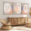 3pcs Modern Abstract Art Modern White Purple Wall Art Set Canvas Framed 50x70cm - High Quality Print 100% Australian Made Wall Canvas Ready to Hang - Image 2