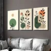 3pcs Modern Abstract Botanical Green Leaf Wall Art Set Canvas Framed 40x60cm - High Quality Print 100% Australian Made Wall Canvas Ready to Hang - Image 3