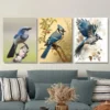 3pcs Beautiful Bird Colorful Bird Paintings Wall Art Set Canvas Framed 50x70cm - High Quality Print 100% Australian Made Wall Canvas Ready to Hang - Image 2