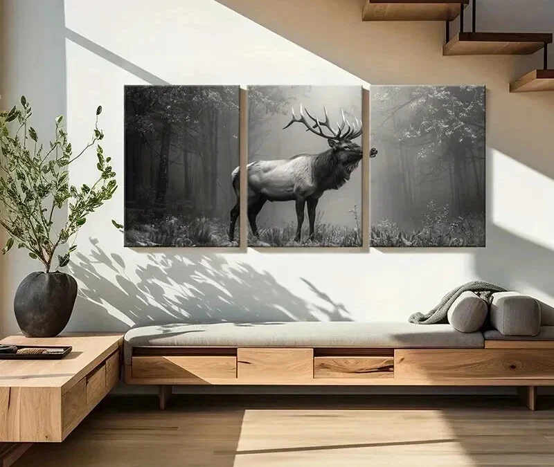 3pcs Misty Forest Scene Nature Splendor Wall Art Set Canvas Framed 40x60cm – High Quality Print 100% Australian Made Wall Canvas Ready to Hang