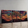 3pcs Psychedelic Tree Of Life Design Wall Art Set Canvas Framed 40x60cm - High Quality Print 100% Australian Made Wall Canvas Ready to Hang - Image 2