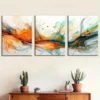 3pcs Geometric Decorations with Flowing Colors Wall Art Set Canvas Framed 40x60cm - High Quality Print 100% Australian Made Wall Canvas Ready to Hang - Image 3